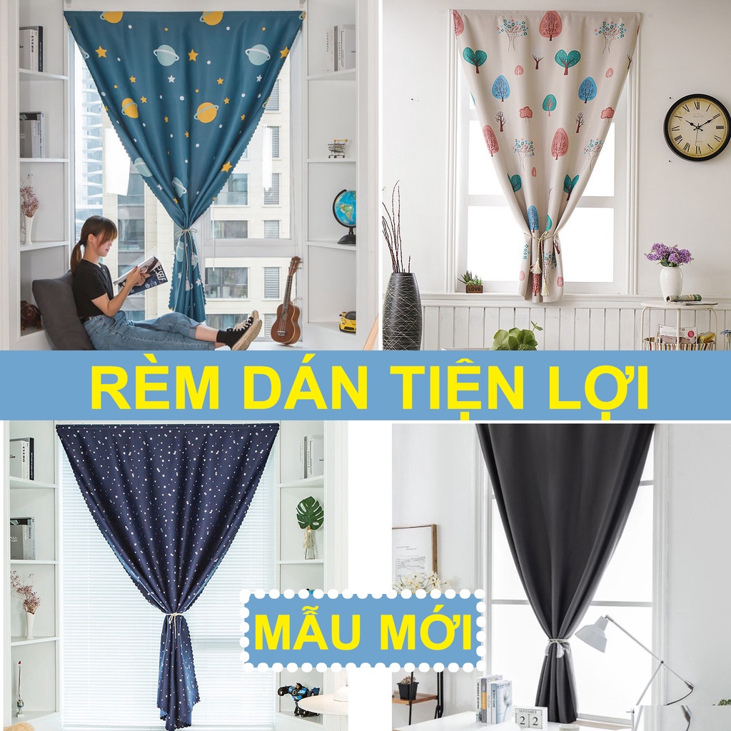 Rèm cửa sổ 1 lớp vải dày 1m2x1m5 dán keo