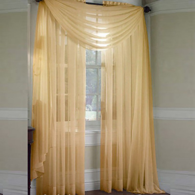 Rèm cửa sổ vải voan mỏng màu trơn 100*200cm - Ảnh 7