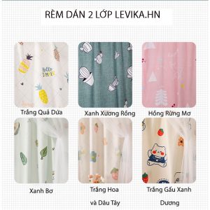 rèm cửa dán trang trí cửa sổ - phòng khách dễ dàng lắp đặt không khoan đục Levika.HN