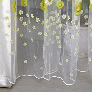 Rèm cửa vải voan 9.5x2m họa tiết hoa hướng dương độc đáo đẹp mắt - Ảnh 3