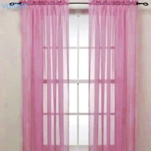 Rèm cửa sổ vải voan mỏng màu trơn 100*200cm - Ảnh 3