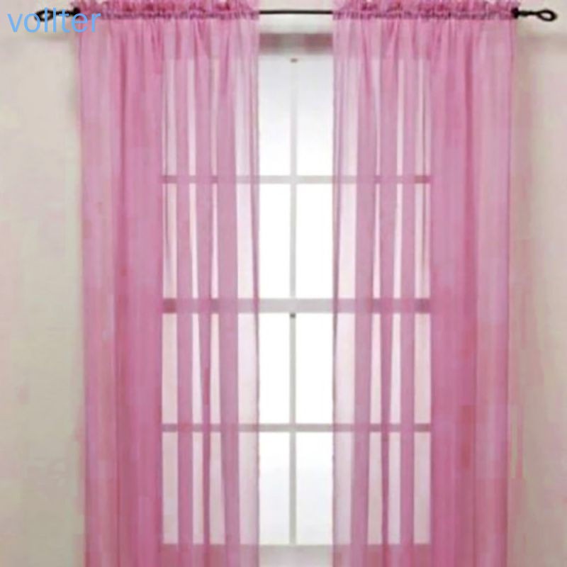 Rèm cửa sổ vải voan mỏng màu trơn 100*200cm - Ảnh 3
