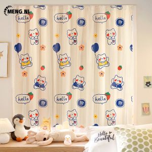 Rèm treo cửa sổ MENGNI họa tiết hoạt hình dễ thương cho ký túc xá
