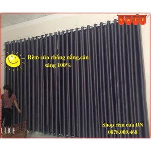 Rèm cửa sổ màu xám đậm chống nắng 100%