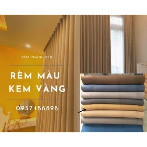 RÈM CHUNG CƯ MÀU VÀNG NHẠT -RÈM CỬA PHÒNG KHÁCH PHÒNG NGỦ 3mx2m6 CHỐNG NẮNG 95% VẢI GẤM DỆT