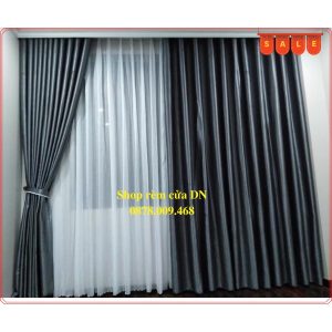 Rèm cửa sổ màu xám đậm chống nắng 100%,vải dày lên rèm đẹp,sang trọng. - Ảnh 4