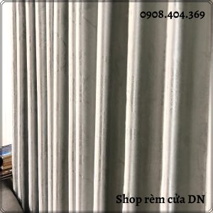 Rèm vải cửa sổ màu xám sáng chống nắng tặng kèm dây vén. - Ảnh 3