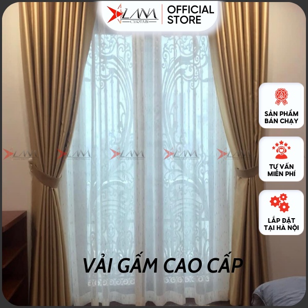 Rèm cửa may sẵn màu vàng sang trọng họa tiết dễ thương - Ảnh 6