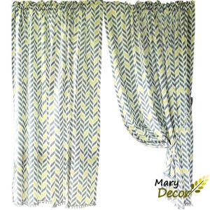 Rèm cửa đẹp trang trí vải bố linen đậm chất vintage - họa tiết Mũi tên cách điệu R-F08 - Ảnh 7