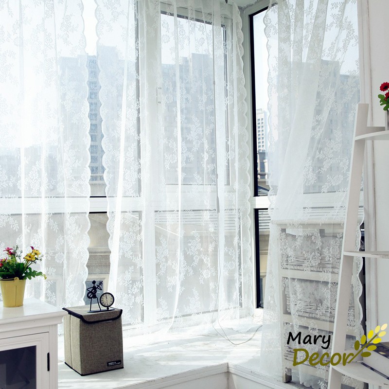 Rèm cửa vải ren, rèm cửa voan hoa xinh xắn sang trọng trang trí không gian đậm chất vintage chất lượng cao - Ảnh 7