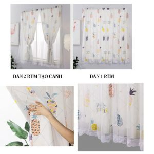 rèm cửa dán tường 2 lớp decor