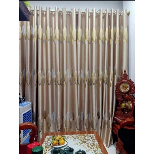 Rèm Cưa Vải gấm hoa văn 3d, rèm cản nắng 99% hoa văn dày dặn - Ảnh 3