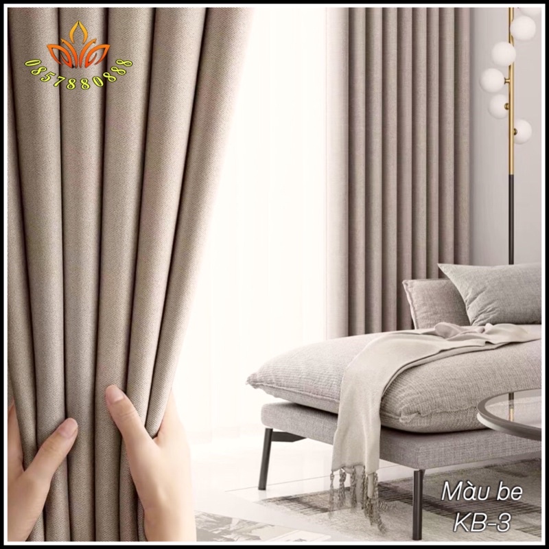 rèm cửa màu vàng be che nắng 100% Luxury