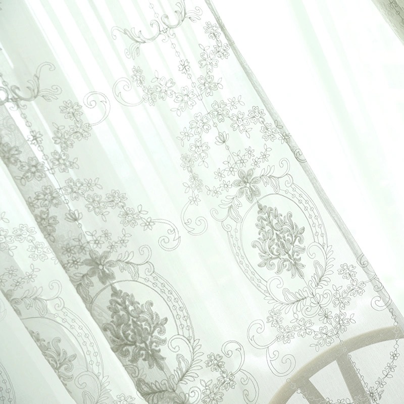 Rèm Cửa Sổ Vải Gauze Trắng Thêu Họa Tiết Phong Cách Châu Âu Lãng Mạn Dùng Để Trang Trí Phòng Khách Giảm Giá Cực Ưu Đãi - Ảnh 3