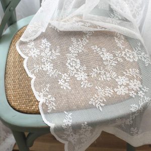 Aubrey Rèm Cửa Sổ Vải Tuyn Ngắn Phối Ren Hoa Hiện Đại Dành Cho Phòng Khách - Ảnh 6