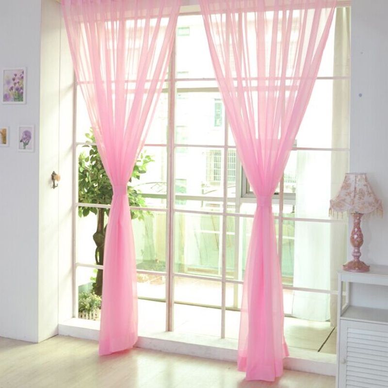 Rèm cửa sổ Vải Voan Trong Suốt Màu Trơn Kích Thước 200cmx100cm Dùng Trang Trí Phòng Khách - Ảnh 5