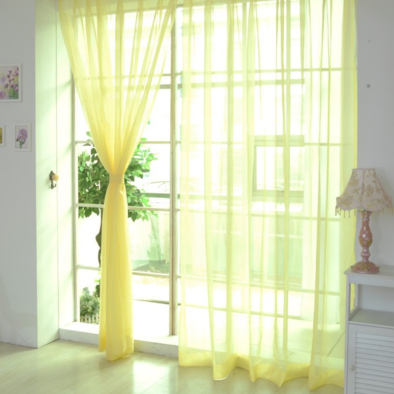 Rèm cửa sổ Vải Voan Trong Suốt Màu Trơn Kích Thước 200cmx100cm Dùng Trang Trí Phòng Khách - Ảnh 7