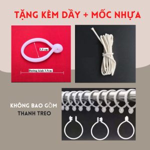 rèm treo mốc rido ngăn phòng trọ bằng vải polly với nhiều kích thước