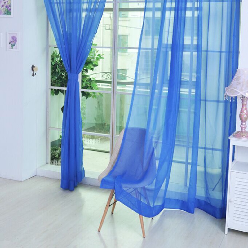 Rèm cửa sổ Vải Voan Trong Suốt Màu Trơn Kích Thước 200cmx100cm Dùng Trang Trí Phòng Khách - Ảnh 4