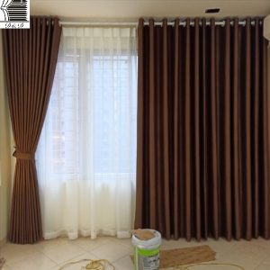 Rèm Cửa Sổ Chống Nắng Màu Nâu Cà Phê, Rèm Cửa Chất Liệu Vải, Vải Trang Trí Decor Phòng - Ảnh 6