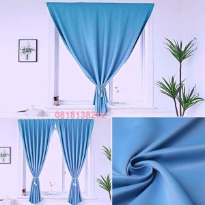 Rèm cửa GHI (3) vải thô dày phối voan thêu dán tường, treo thanh decor trang trí cửa chính, cửa sổ phòng - Ảnh 4