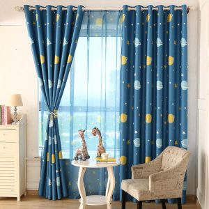 Rèm Vải Khoen Lỗ, Khoen Ri Đô, Rèm Dán Vũ Trụ Xanh Decor Kim Vinh DCKV31 - Ảnh 5