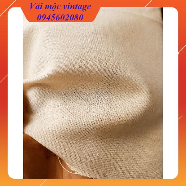 (Vải rèm vintage) vải thô canvas màu tự nhiên khổ 1, 6 m - Ảnh 3