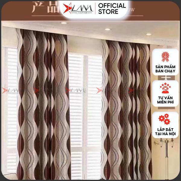 Rèm cửa sổ rèm cửa chính loại 1 vải gấm chất mềm đẹp giá xưởng may sẵn khoen tròn