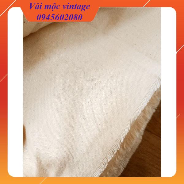 (Vải rèm vintage) vải thô canvas màu tự nhiên khổ 1, 6 m - Ảnh 5