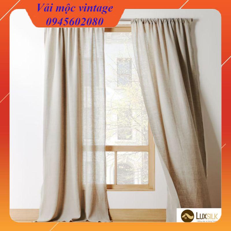 (Vải rèm vintage) vải thô canvas màu tự nhiên khổ 1, 6 m - Ảnh 6