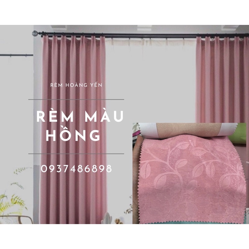 [HCM] RÈM VẢI BỐ MÀU HỒNG - RÈM CỬA ĐI CỬA SỔ 3MX2M6 CHỐNG NẮNG  80% ( cam kết hàng đúng như mẫu 100%)