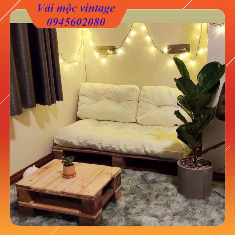 (Vải rèm vintage) vải thô canvas màu tự nhiên khổ 1, 6 m - Ảnh 7