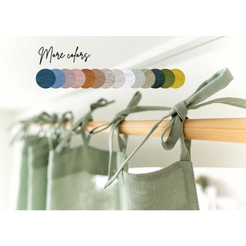 Rèm Cửa Vải Linen Quai Buộc Vintage
