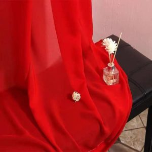 Rèm vải tuyn cabezant, gạc 100cmx200cm, màu rắn hiện đại với phòng ngủ trong suốt rod pocekt - Ảnh 4