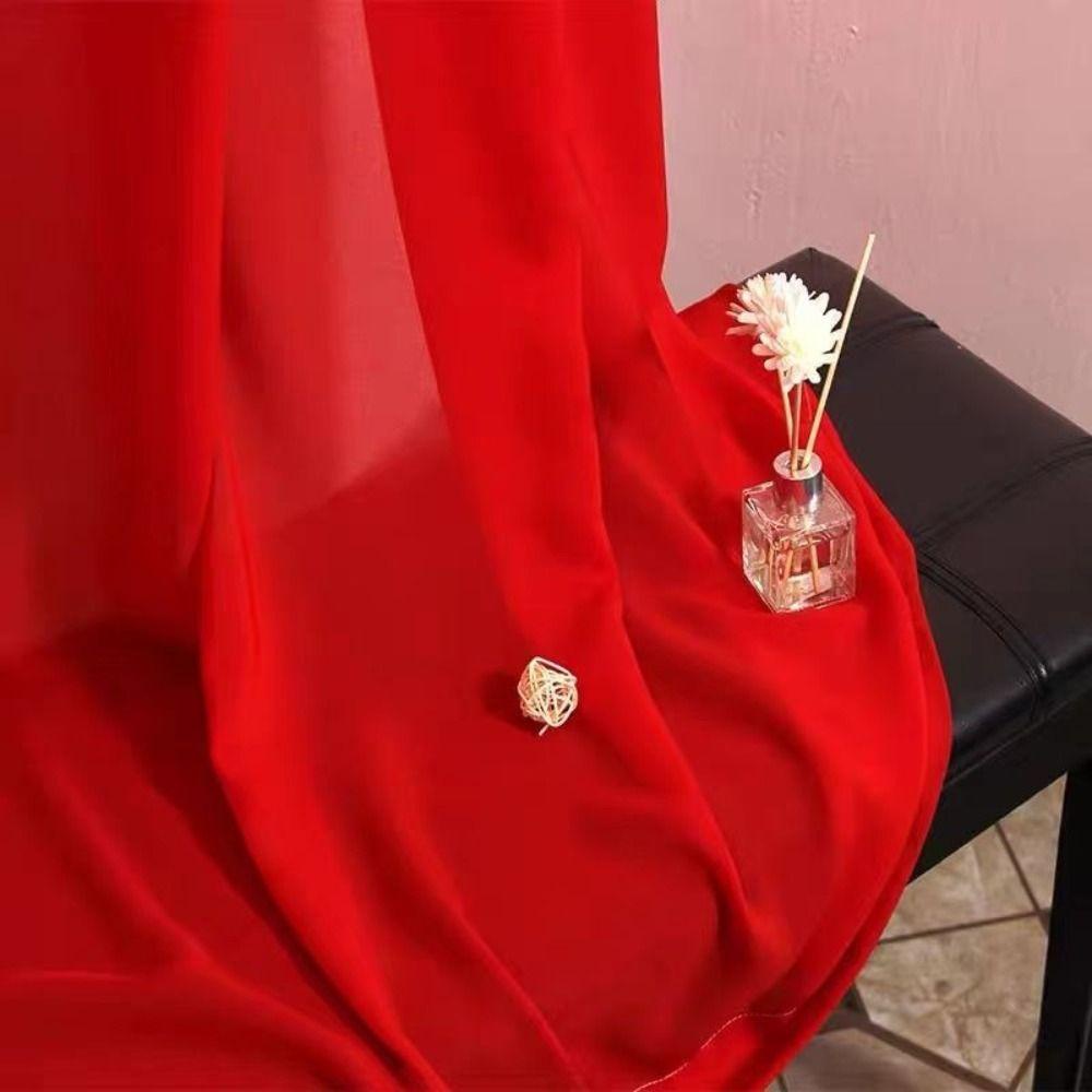 Rèm vải tuyn cabezant, gạc 100cmx200cm, màu rắn hiện đại với phòng ngủ trong suốt rod pocekt - Ảnh 4