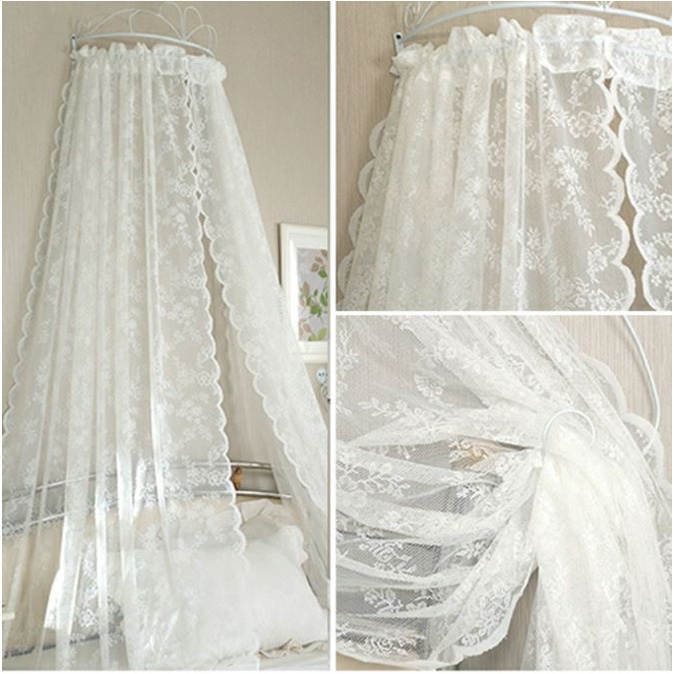 Siêu rẻ Rèm vải ren voan hoa trắng vintage nàng thơ trang trí phòng, cửa sổ, làm background, decor studio. - Ảnh 5