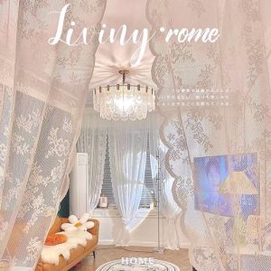 Rèm Cửa Vải Ren Hoa, Rèm Cửa Voan Hoa Xinh Xắn Sang Trọng Trang Trí Vintage - Ảnh 3