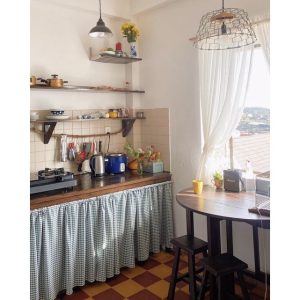 rèm decor trang trí cửa sổ vải caro
