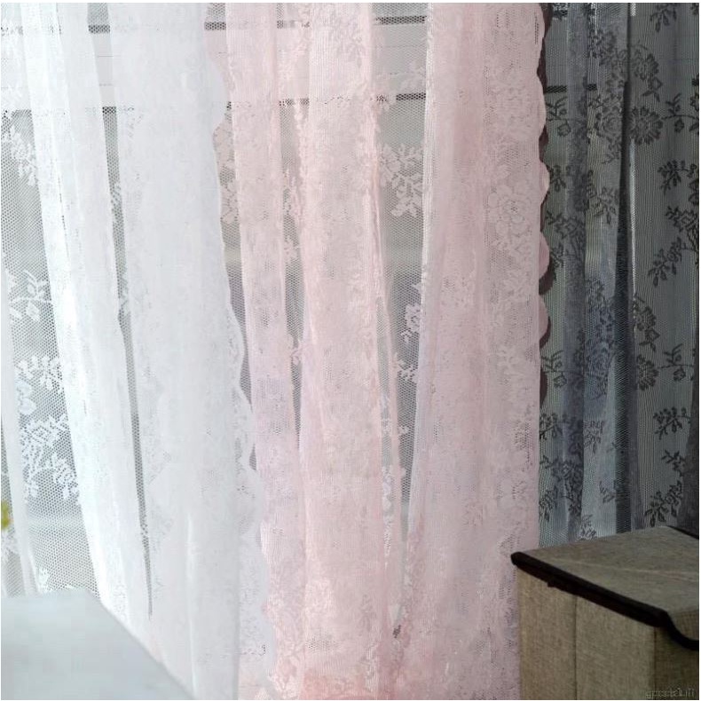 Siêu rẻ Rèm vải ren voan hoa trắng vintage nàng thơ trang trí phòng, cửa sổ, làm background, decor studio. - Ảnh 6