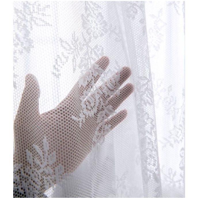 Siêu rẻ Rèm vải ren voan hoa trắng vintage nàng thơ trang trí phòng, cửa sổ, làm background, decor studio. - Ảnh 7