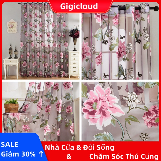 Gigicloud Rèm cửa sổ Thêu Họa Tiết Hạt Đậu Nhẹ Có Lỗ Thoát Nước Dành Cho Phòng Khách / Phòng Ngủ / Phòng Khách - Ảnh 3