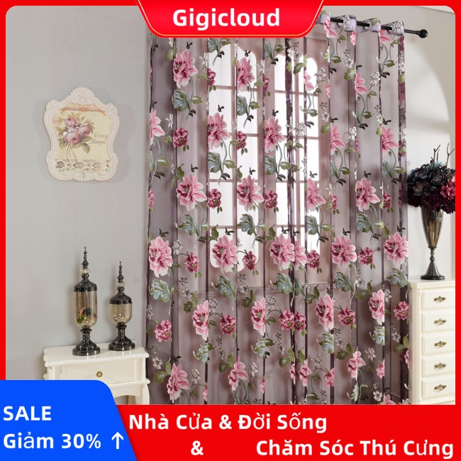 Gigicloud Rèm cửa sổ Thêu Họa Tiết Hạt Đậu Nhẹ Có Lỗ Thoát Nước Dành Cho Phòng Khách / Phòng Ngủ / Phòng Khách - Ảnh 2