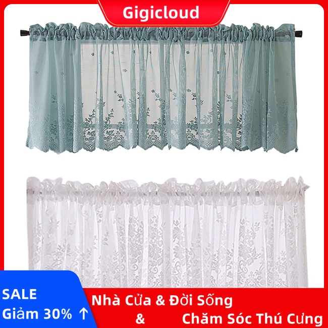 Gigicloud Rèm Cửa Ngắn Phối Ren Nhẹ Nhàng Trang Trí Phòng Ngủ Nhà Bếp