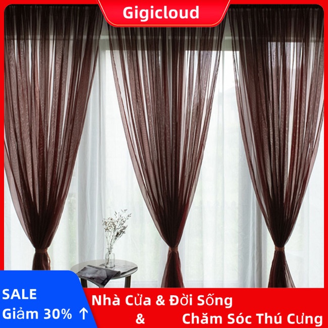 Gigicloud Rèm Cửa Sổ Vải Tuyn Xuyên Thấu Trang Trí Phòng Khách