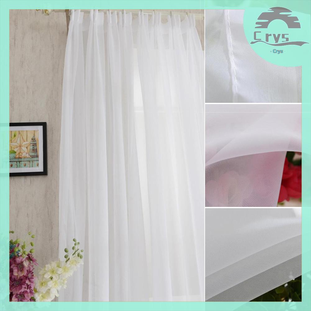 Rèm Cửa Sổ Vải Tuyn Màu Trắng Trơn Dành Cho Phòng Khách - Ảnh 3