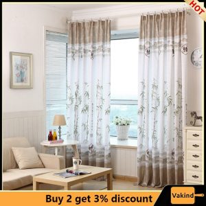 Rèm Cửa Sổ Vải Tuyn In Họa Tiết Cây Tre Trang Trí Ban Công / Phòng Ngủ / Phòng Khách