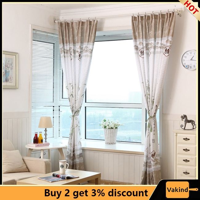 Rèm Cửa Sổ Vải Tuyn In Họa Tiết Cây Tre Trang Trí Ban Công / Phòng Ngủ / Phòng Khách - Ảnh 2