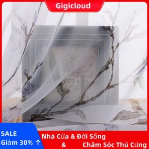 Gigicloud offset Rèm Cửa Sổ Vải Tuyn In Hình Cành Hoa Đào Cho Phòng Khách / Phòng Ngủ - Ảnh 5