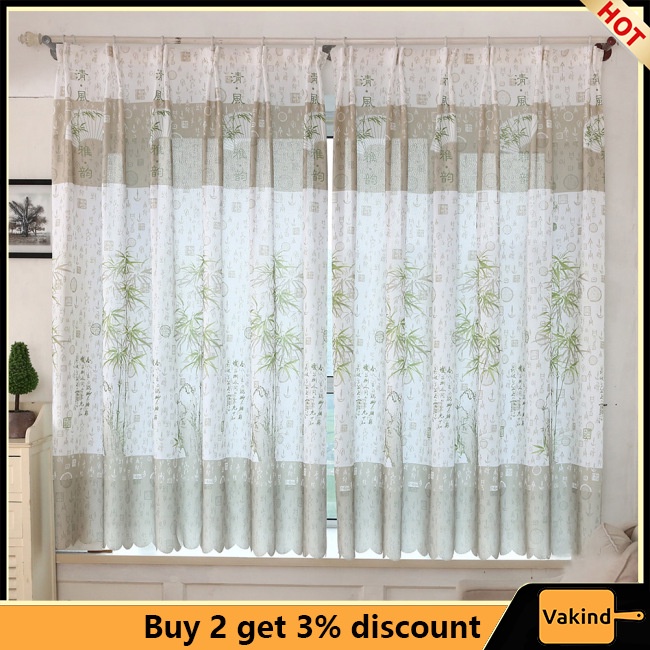 Rèm Cửa Sổ Vải Tuyn In Họa Tiết Cây Tre Trang Trí Ban Công / Phòng Ngủ / Phòng Khách - Ảnh 4