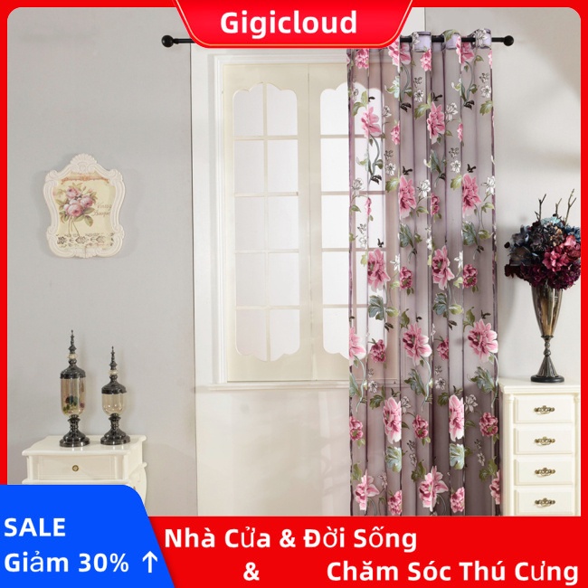Gigicloud Rèm cửa sổ Thêu Họa Tiết Hạt Đậu Nhẹ Có Lỗ Thoát Nước Dành Cho Phòng Khách / Phòng Ngủ / Phòng Khách - Ảnh 4